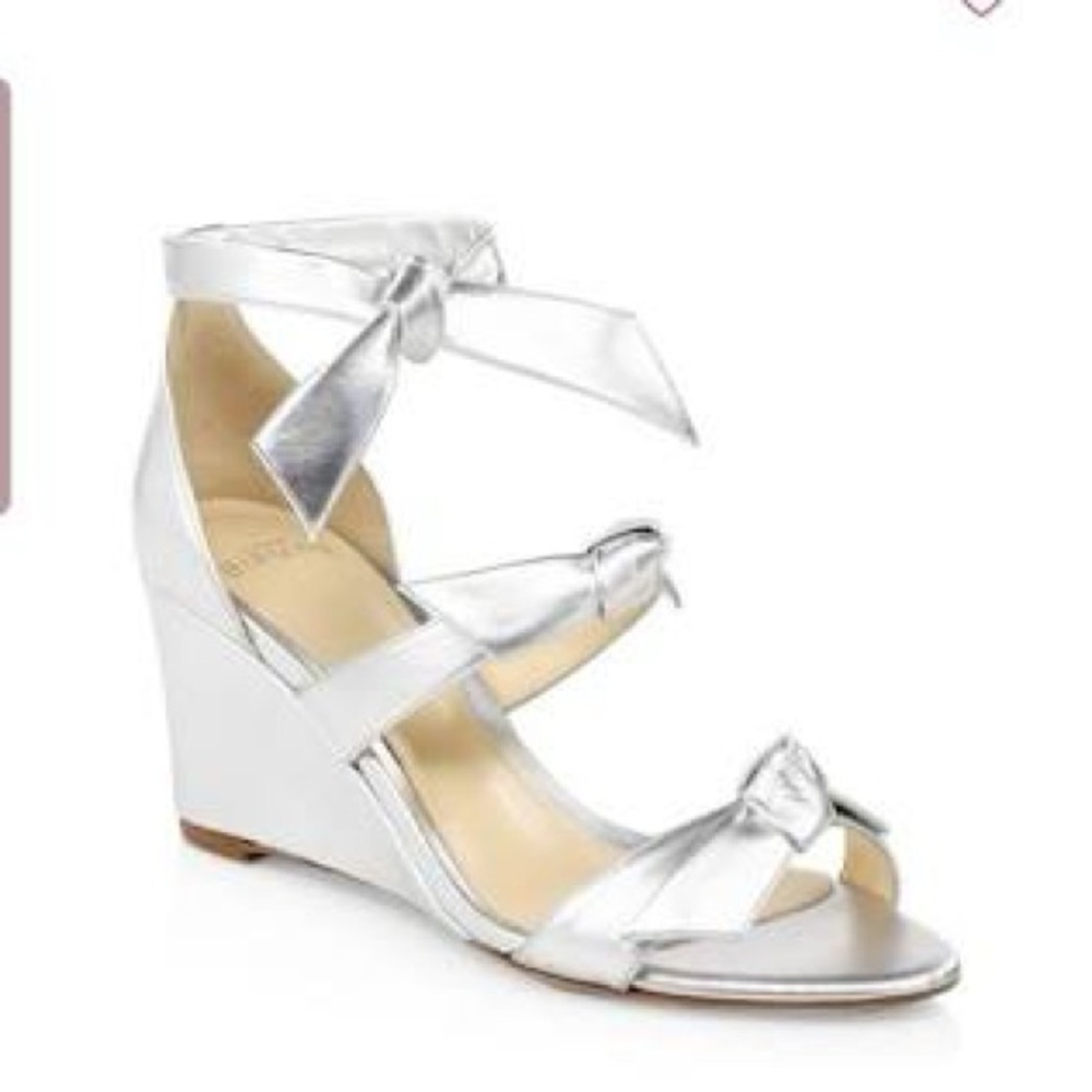 Alexandre Birman Silver Wedge Sandals